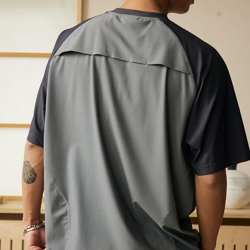 Honeycomb Fabric T-shirt Men's Japanese Patchwork Quick Drying Pullover T-shirt Loose Sports Raglan Sleeve Breathable Top Tees
Honeycomb Fabric T-shirt Men's Japanese Patchwork Quick Drying Pullover T-shirt Loose Sports Raglan Sleeve Breathable Top Tees