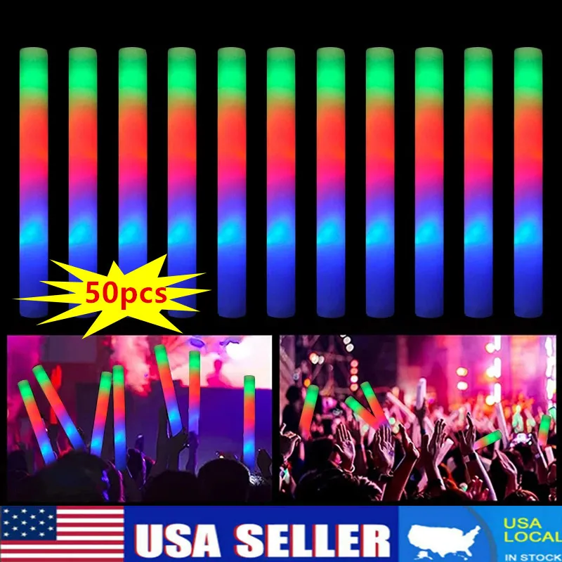 50 шт. красочные светящиеся пенопластовые палочки RGB, мигающие светодиодные светящиеся пенопластовые палочки, светящиеся в темноте для концерта, дня рождения, свадьбы, вечеринки
50 шт. красочные светящиеся пенопластовые палочки RGB, мигающие светодиодные светящиеся пенопластовые палочки, светящиеся в темноте для концерта, дня рождения, свадьбы, вечеринки