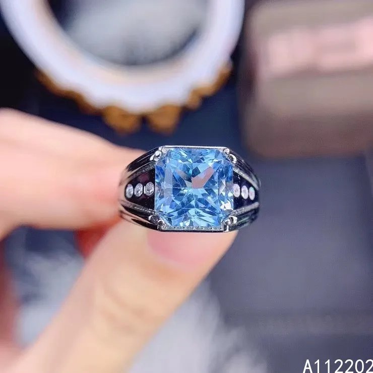Vintage Luxury Natural Topaz Ring 925 Sterling Silver Inlaid Men's Blue Gemstone Ring Bridal Wedding Engagement Party Ring Gift
Vintage Luxury Natural Topaz Ring 925 Sterling Silver Inlaid Men's Blue Gemstone Ring Bridal Wedding Engagement Party Ring Gift