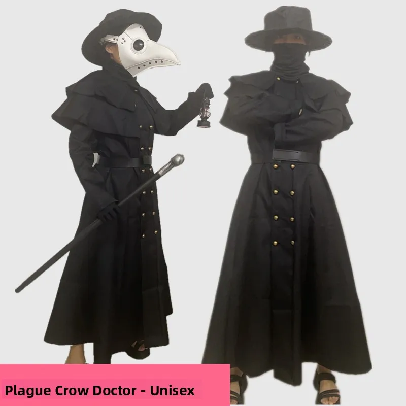 Halloween Adult Men Women Plague Doctor Costume Crow Beak Mask Dark Death Punk Style Play Clothes Unisex Doctor Uniform
Halloween Adult Men Women Plague Doctor Costume Crow Beak Mask Dark Death Punk Style Play Clothes Unisex Doctor Uniform