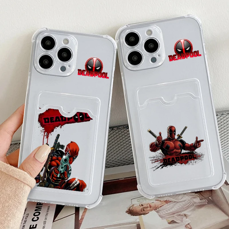Marvel Deadpool Funny Cool For iPhone 15 14 13 12 11 XS XR X 8 7 Pro Max Plus Mini Photo Card Bag Transparent TPU Phone Case
Marvel Deadpool Funny Cool For iPhone 15 14 13 12 11 XS XR X 8 7 Pro Max Plus Mini Photo Card Bag Transparent TPU Phone Case
