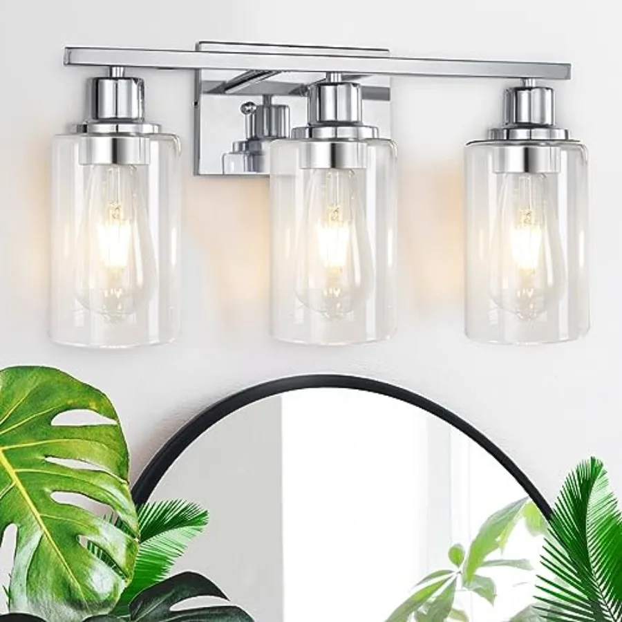 3 Light Vanity Light Fixtures Polished Bathroom Wall Sconces Modern Wall Lights with Clear Glass Shades Bathroom Wall Lamp over
3 Light Vanity Light Fixtures Polished Bathroom Wall Sconces Modern Wall Lights with Clear Glass Shades Bathroom Wall Lamp over