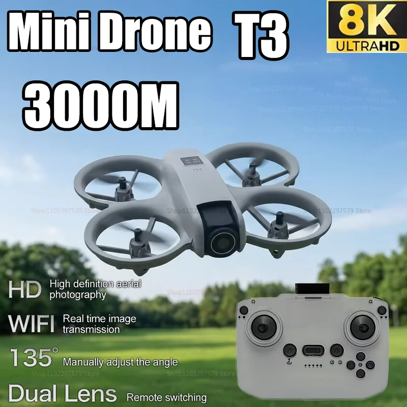 T3 Mini Drone 8K HD Camera Foldable RC Quadcopter Brushless Motor Obstacle Avoidance for Adults Kids Beginner Aerial Photography
T3 Mini Drone 8K HD Camera Foldable RC Quadcopter Brushless Motor Obstacle Avoidance for Adults Kids Beginner Aerial Photography