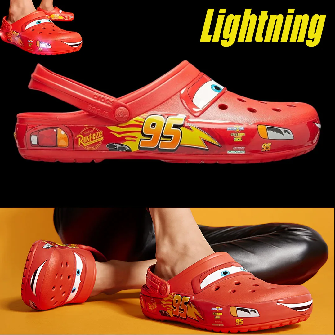 Новые однотонные водонепроницаемые тапочки Disney Lightning Mcqueens Pixar с героями мультфильмов, сандалии с отверстиями, уличные сандалии с песком, повседневные дышащие сандалии из ЭВА, реклама 
Новые однотонные водонепроницаемые тапочки Disney Lightning Mcqueens Pixar с героями мультфильмов, сандалии с отверстиями, уличные сандалии с песком, повседневные дышащие сандалии из ЭВА, реклама