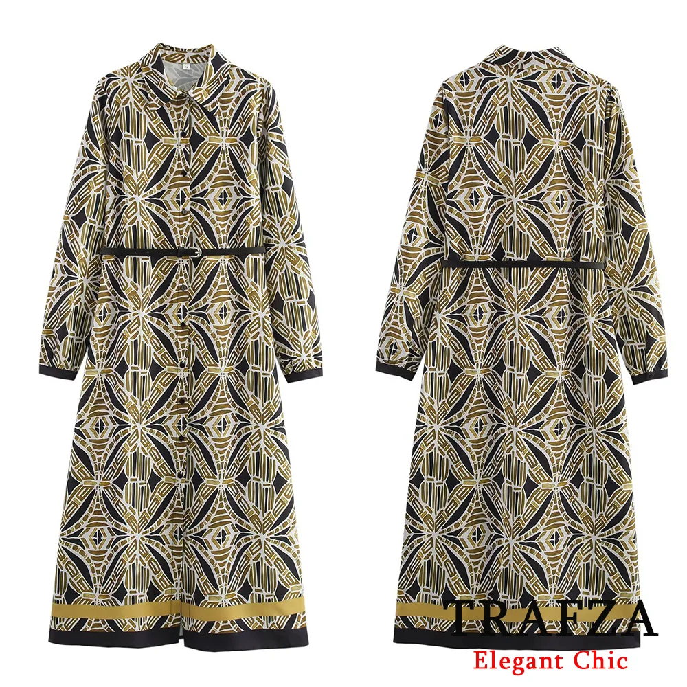 TRAFZA-Women Fashion Print Long-Sleeve Dress with Belt Lapel Button Dress New 2025 Spring/Summer Picnic Date Holiday Beach Dress
TRAFZA-Women Fashion Print Long-Sleeve Dress with Belt Lapel Button Dress New 2025 Spring/Summer Picnic Date Holiday Beach Dress