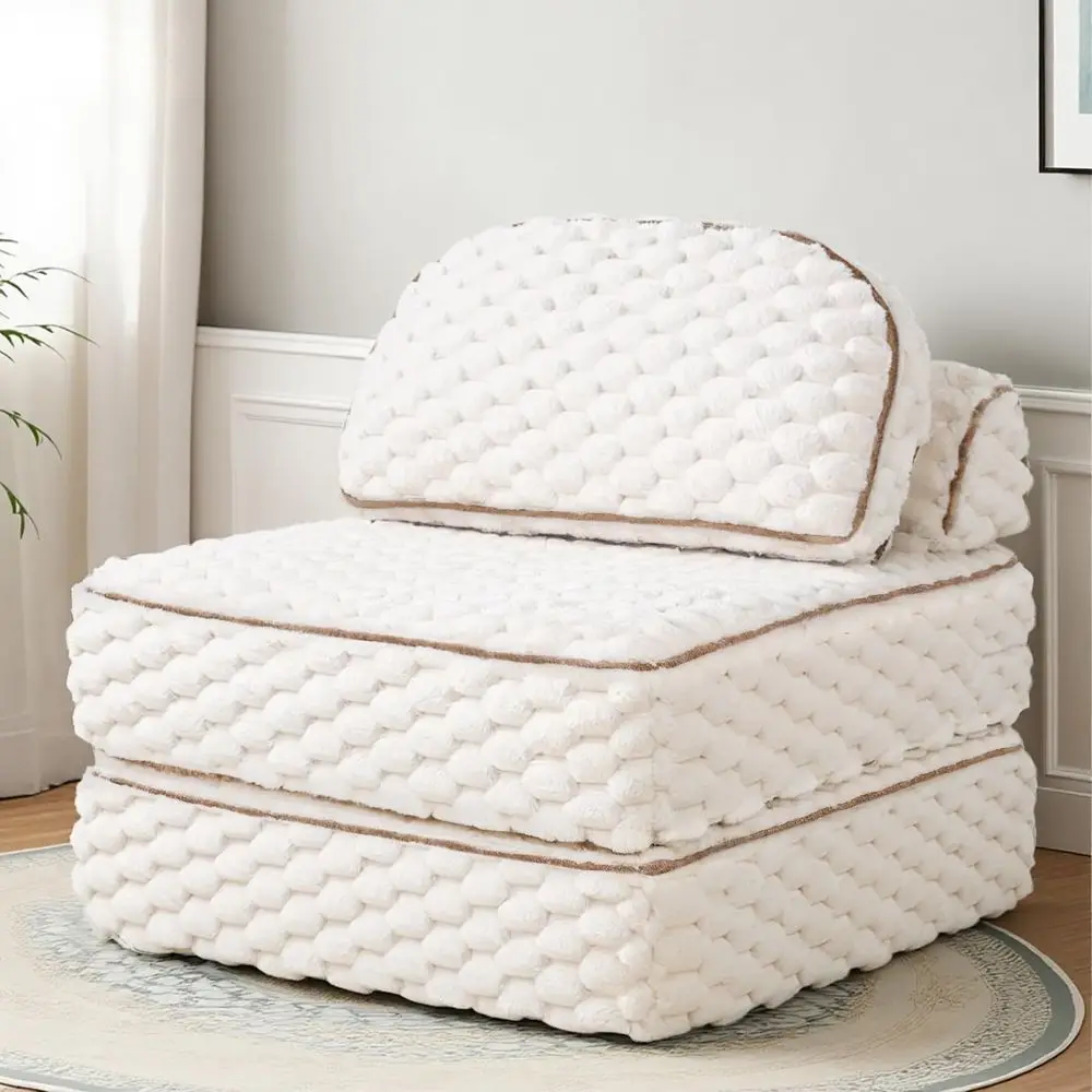 Folding Sofa Bed, 3in1 Convertible Sleeper Chairs with Pillow,Back Support, Fuzzy Fabric Floor Couch Bed for Adults, Boneless C
Folding Sofa Bed, 3in1 Convertible Sleeper Chairs with Pillow,Back Support, Fuzzy Fabric Floor Couch Bed for Adults, Boneless C