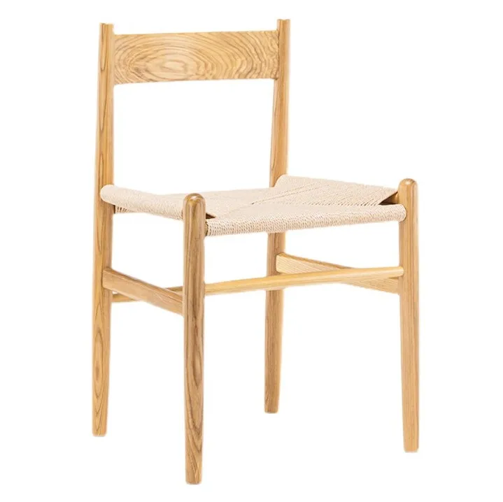 #Simple Design Rope-knitted Seat Surface Ash Wood Frame Dining Chair Wooden Dining Chair for Dining Room Restaurant
#Simple Design Rope-knitted Seat Surface Ash Wood Frame Dining Chair Wooden Dining Chair for Dining Room Restaurant