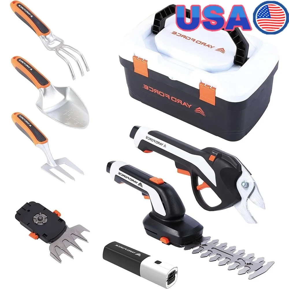 7 Piece Multi-Tool Gardener Kit Pruning Shears Grass Shears Shrubber Trowel Rake Cultivator USB Battery Toolbox
7 Piece Multi-Tool Gardener Kit Pruning Shears Grass Shears Shrubber Trowel Rake Cultivator USB Battery Toolbox