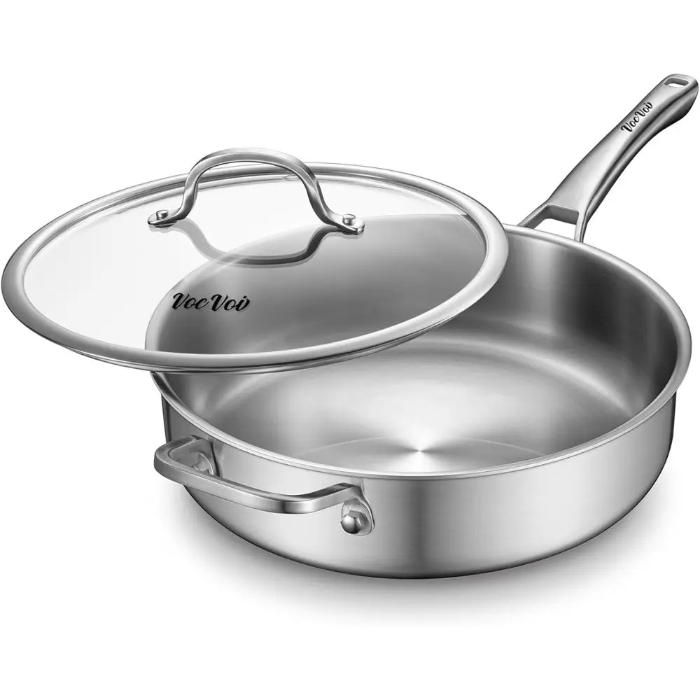 6-Quart StainlSteel Saute Pan with Lid, 12-Inch Skillet, Dishwasher & Oven Sae, Works on All Cooktops
6-Quart StainlSteel Saute Pan with Lid, 12-Inch Skillet, Dishwasher & Oven Sae, Works on All Cooktops
