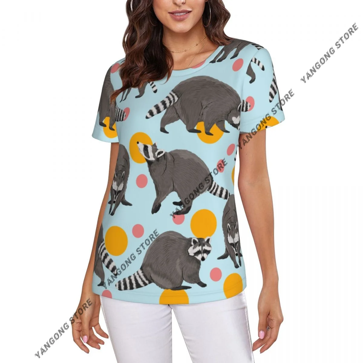 Casual Summer Woman Skinny Fit T-shirt Tight Short-Sleeve O-neck Tee Basic Cute Raccoon Animal T Shirt
Casual Summer Woman Skinny Fit T-shirt Tight Short-Sleeve O-neck Tee Basic Cute Raccoon Animal T Shirt