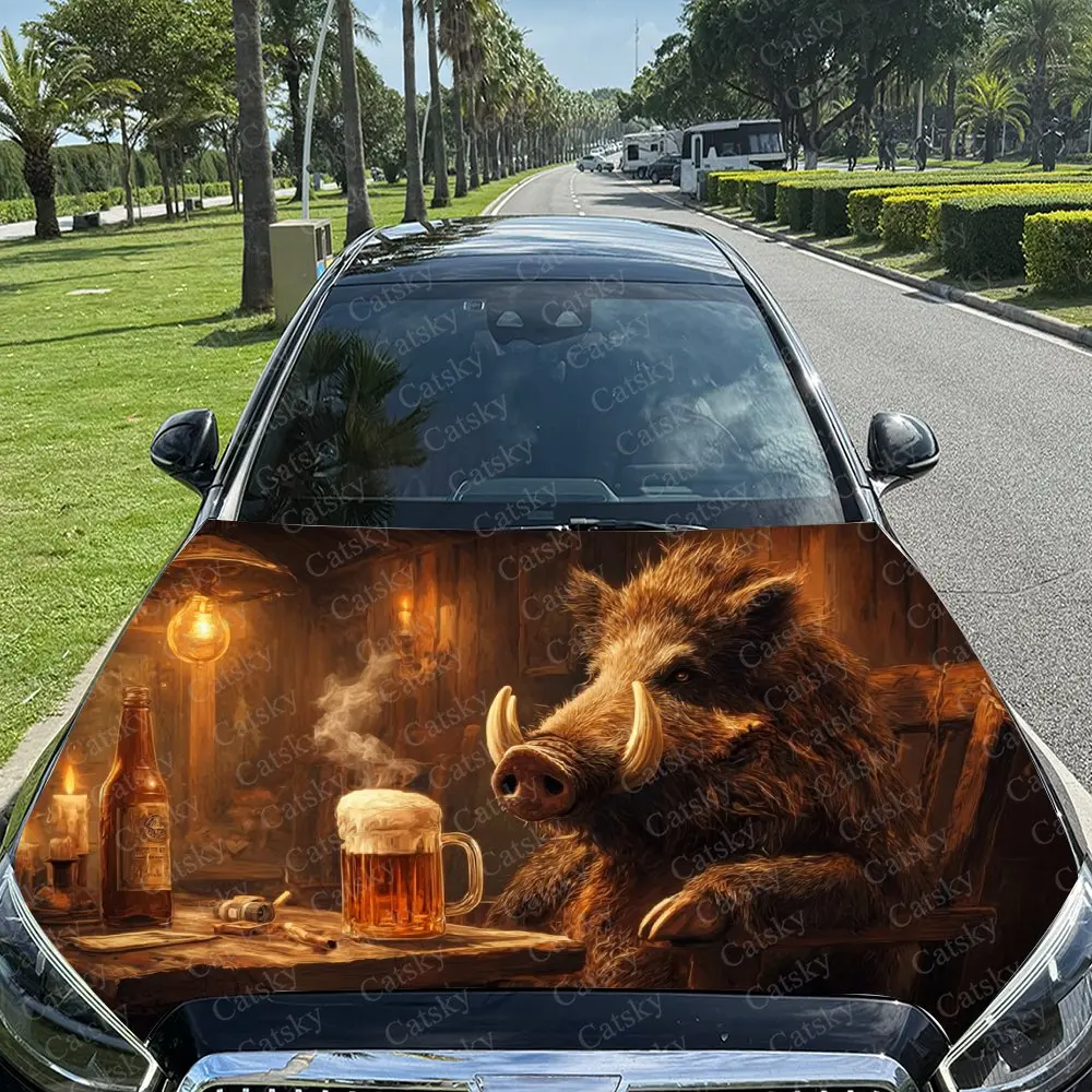 Tavern Boar Print Car Vinyl Wrap, PVC Material Waterproof Car Hood Sticker, Self-Adhesive Scratch-Resistant Stickers for Engine
Tavern Boar Print Car Vinyl Wrap, PVC Material Waterproof Car Hood Sticker, Self-Adhesive Scratch-Resistant Stickers for Engine