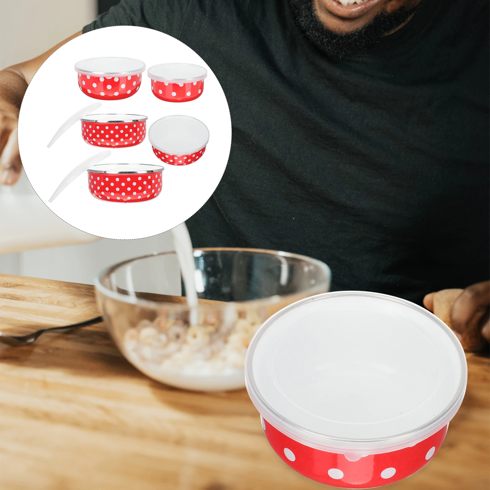 5Pcs Airtight Fresh Keeping Bowls Lightweight Portable Salad Fruit Storage Containers With Lids For Home Camping Soup Noodle
5Pcs Airtight Fresh Keeping Bowls Lightweight Portable Salad Fruit Storage Containers With Lids For Home Camping Soup Noodle
