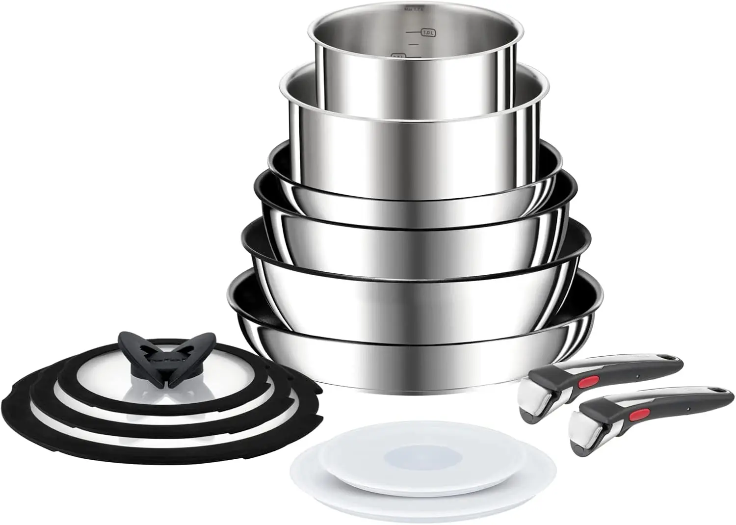 Ingenio Preference ON 13 Piece Non-Stick Induction Pan Set, 24&28cm Frying Pans, 16&20cm Saucepans, 26cm Wok, 24cm Sautepan, Gla
Ingenio Preference ON 13 Piece Non-Stick Induction Pan Set, 24&28cm Frying Pans, 16&20cm Saucepans, 26cm Wok, 24cm Sautepan, Gla