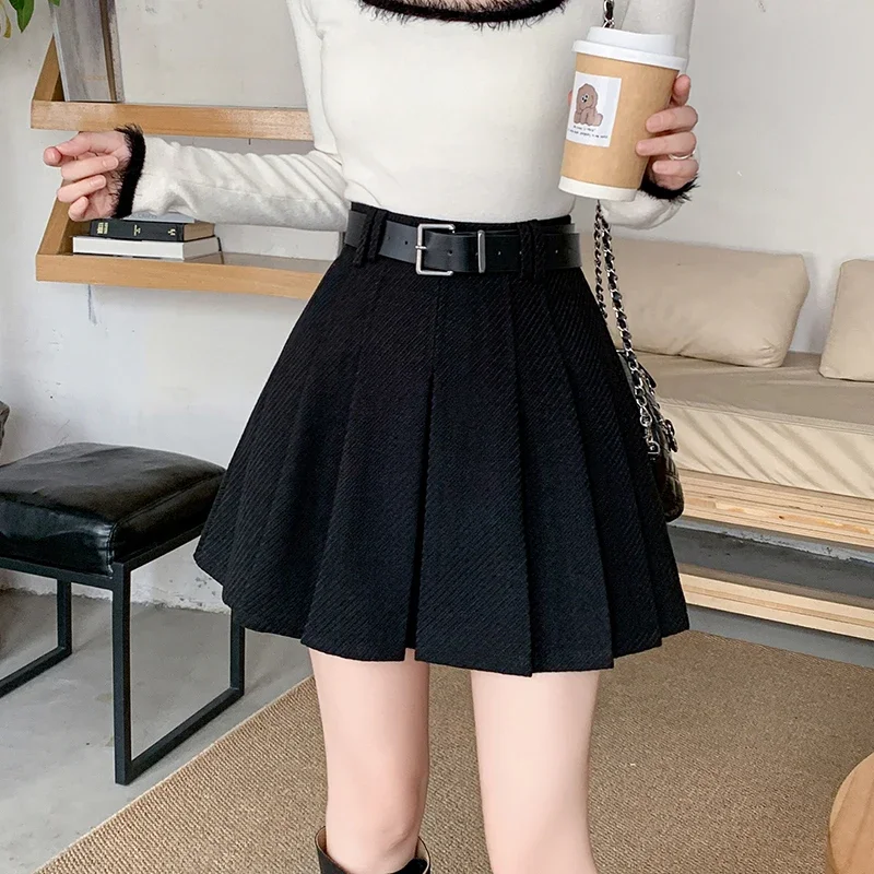 Korean Style Cute High Waist A-line Pleated Mini Skirt Women New Autumn Winter Woolen Short Skirts Ladies Fashion Wool Skirts
Korean Style Cute High Waist A-line Pleated Mini Skirt Women New Autumn Winter Woolen Short Skirts Ladies Fashion Wool Skirts