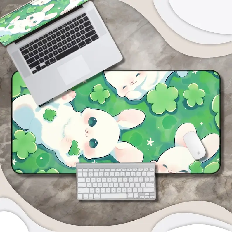 Enchanted Bunny Deskmat White Bunnies Green Clover Leaves Playful Kawaii Vibe Desk Pad Cute Cozy Rabbit Mouse Pad Large Mousepad
Enchanted Bunny Deskmat White Bunnies Green Clover Leaves Playful Kawaii Vibe Desk Pad Cute Cozy Rabbit Mouse Pad Large Mousepad