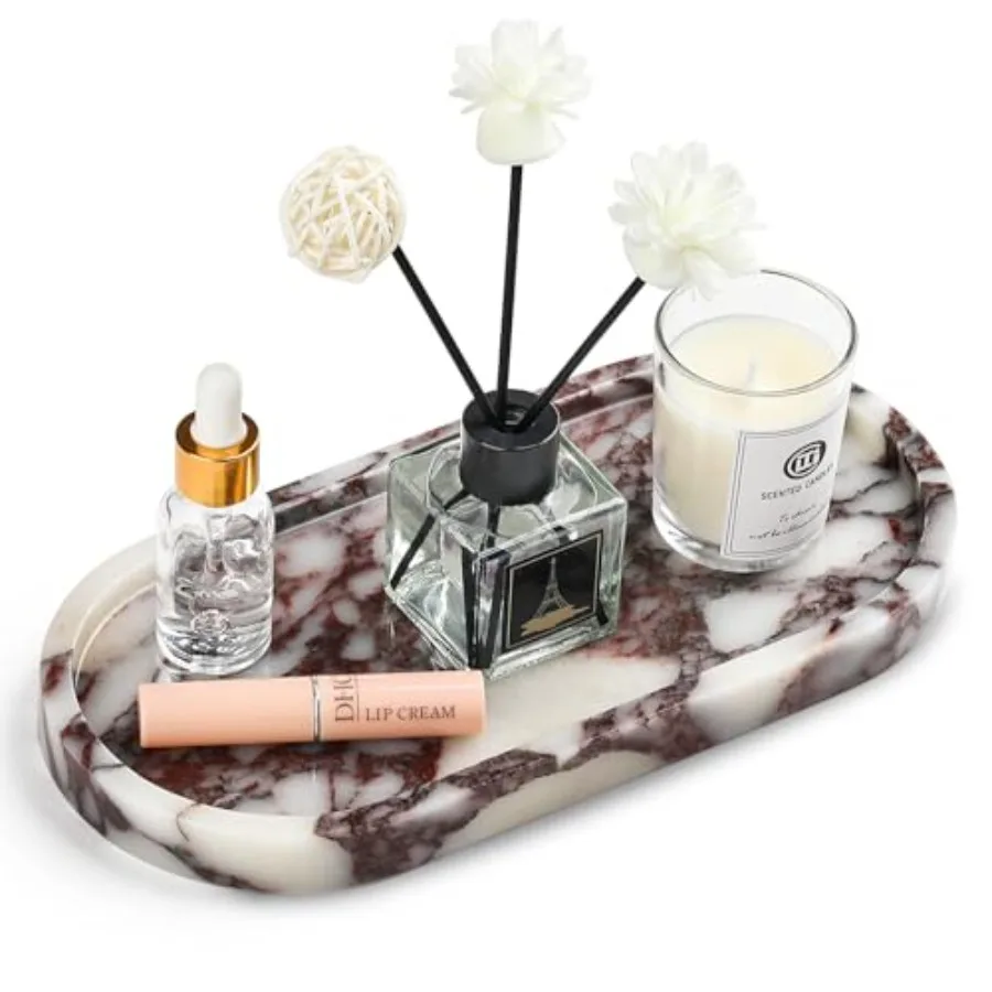 Natural Marble Vanity Tray - Genuine Marble Perfume Tray for Bathroom Decor, Stone Bathroom Vanity Organizer Tray for Kitchen C
Natural Marble Vanity Tray - Genuine Marble Perfume Tray for Bathroom Decor, Stone Bathroom Vanity Organizer Tray for Kitchen C