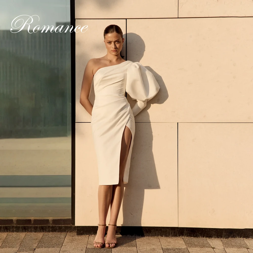Simple Pleat Short Sheath Wedding Dress Women Strapless One Shoulder Split Open Back Bridal Gown Vestidos De Novia Customized
Simple Pleat Short Sheath Wedding Dress Women Strapless One Shoulder Split Open Back Bridal Gown Vestidos De Novia Customized