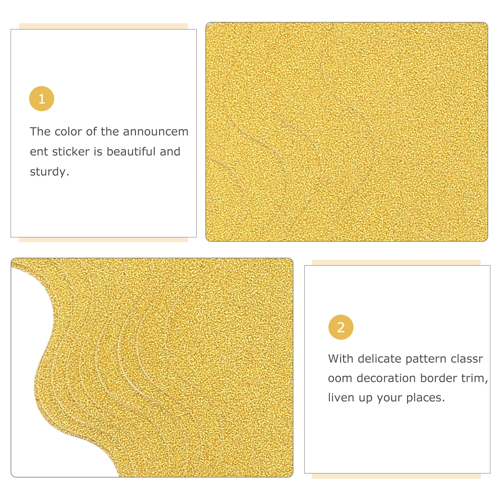 2Sets Adhesive Gold Glitter Bulletin Borders Decorative Trim for Classroom Blackboard School Board Decorations DIY Craft
2Sets Adhesive Gold Glitter Bulletin Borders Decorative Trim for Classroom Blackboard School Board Decorations DIY Craft