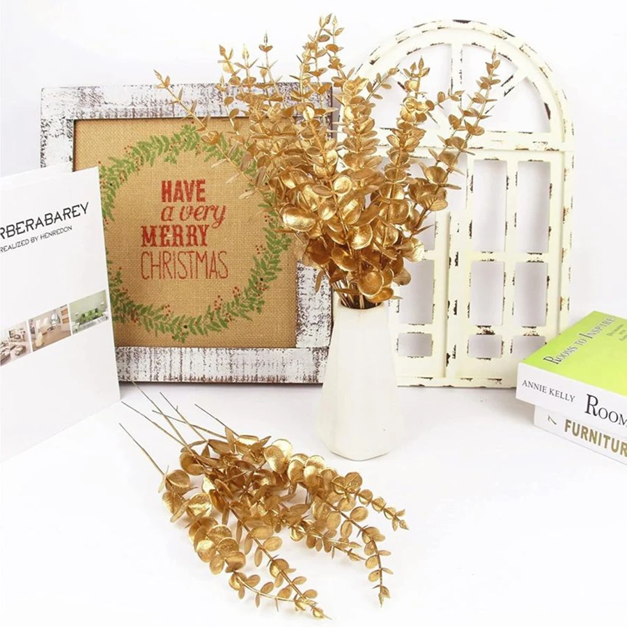 Golden Multicolor Artificial Eucalyptus Leaves Faux Greenery Boughs Wedding Bride Bouquet Home Vase Table Diy Decor Trim Props
Golden Multicolor Artificial Eucalyptus Leaves Faux Greenery Boughs Wedding Bride Bouquet Home Vase Table Diy Decor Trim Props