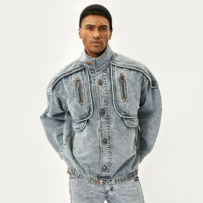 Новые винтажные джинсовые куртки мужские Slim Fit однотонные повседневные мужские джинсовые пальто модные байкерские джинсовые пальто с воротником-стойкой мужская одежда 2025
Новые винтажные джинсовые куртки мужские Slim Fit однотонные повседневные мужские джинсовые пальто модные байкерские джинсовые пальто с воротником-стойкой мужская одежда 2025
