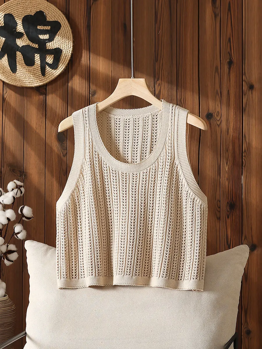 High Quality Large-sized Hollowed Out Small Knitted Vest for Women's New Loose Shoulder Short Sweater Vest
High Quality Large-sized Hollowed Out Small Knitted Vest for Women's New Loose Shoulder Short Sweater Vest