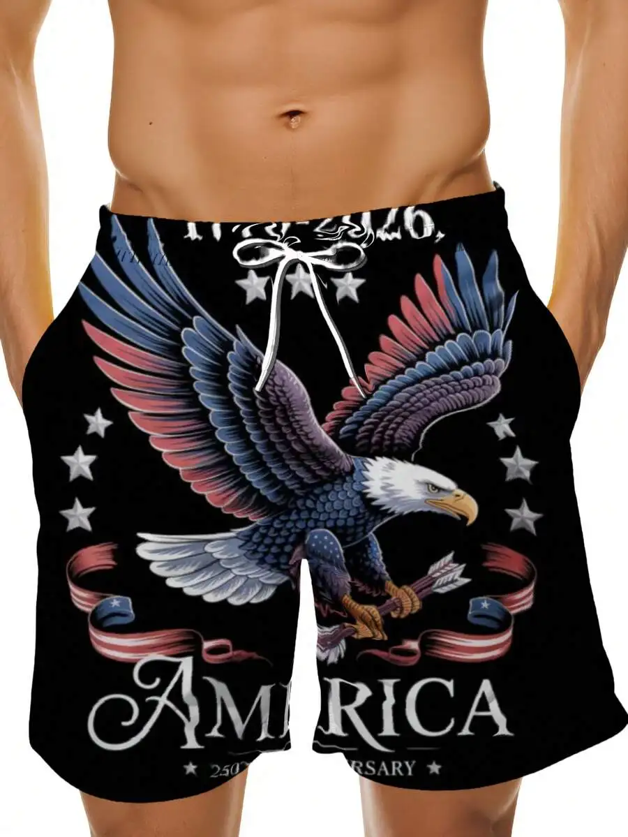 Patriotic Eagle Print Swim Trunks For Men 250th Anniversary Edition
Patriotic Eagle Print Swim Trunks For Men 250th Anniversary Edition