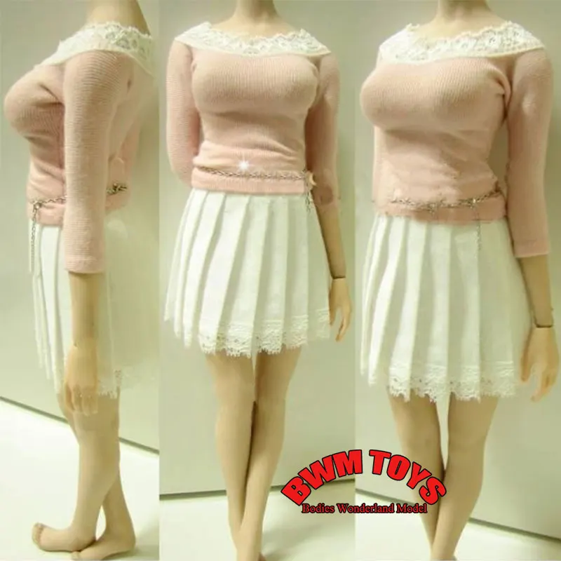In Stock 1/6 Scale Female Soldier Pink long Sleeved One Shoulder Pullover White Lace Pleated Skirt For 12Inch Action Figure Doll
In Stock 1/6 Scale Female Soldier Pink long Sleeved One Shoulder Pullover White Lace Pleated Skirt For 12Inch Action Figure Doll