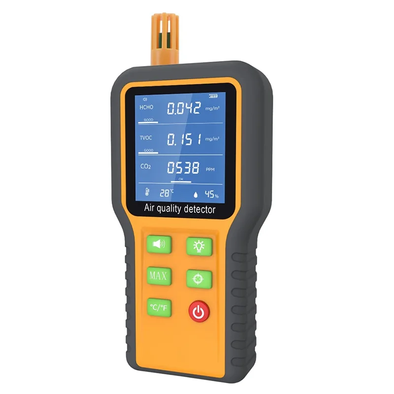 New Air Quality Monitor CO2 Monitor Formaldehyde Detector TVOC/Temp./Humidity Indoor with Buzzer Prompt,Backlit Screen
New Air Quality Monitor CO2 Monitor Formaldehyde Detector TVOC/Temp./Humidity Indoor with Buzzer Prompt,Backlit Screen