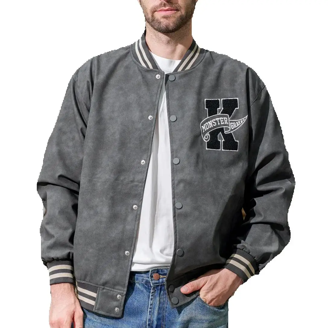 Men's Faux Leather Bomber Jackets Classic Embroidery Motorcycle Coats Fashion College Varsity Baseball Outerwear for Fall&winter
Men's Faux Leather Bomber Jackets Classic Embroidery Motorcycle Coats Fashion College Varsity Baseball Outerwear for Fall&winter