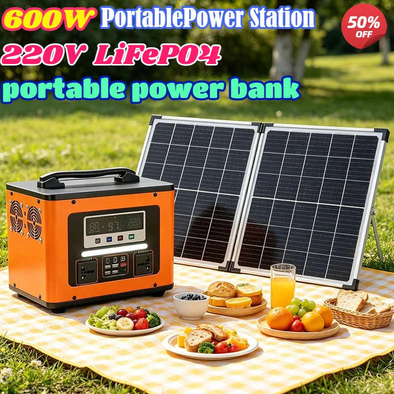 LiFePO4 600W 220V Portable Power Station 500WH 40Ah Power Bank Solar Generator Outdoor Energy Camping RV Backup Power Bank
LiFePO4 600W 220V Portable Power Station 500WH 40Ah Power Bank Solar Generator Outdoor Energy Camping RV Backup Power Bank
