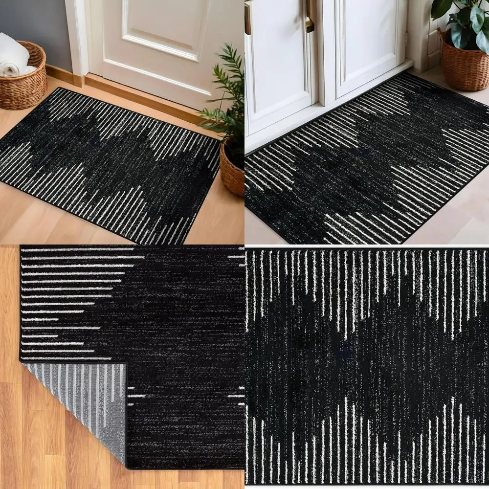 High-Traffic Bohemian Stripe Rug, 2'7 x 4', Black for Living Room, Kitchen, Bedroom, Dining, and Home Office
High-Traffic Bohemian Stripe Rug, 2'7 x 4', Black for Living Room, Kitchen, Bedroom, Dining, and Home Office