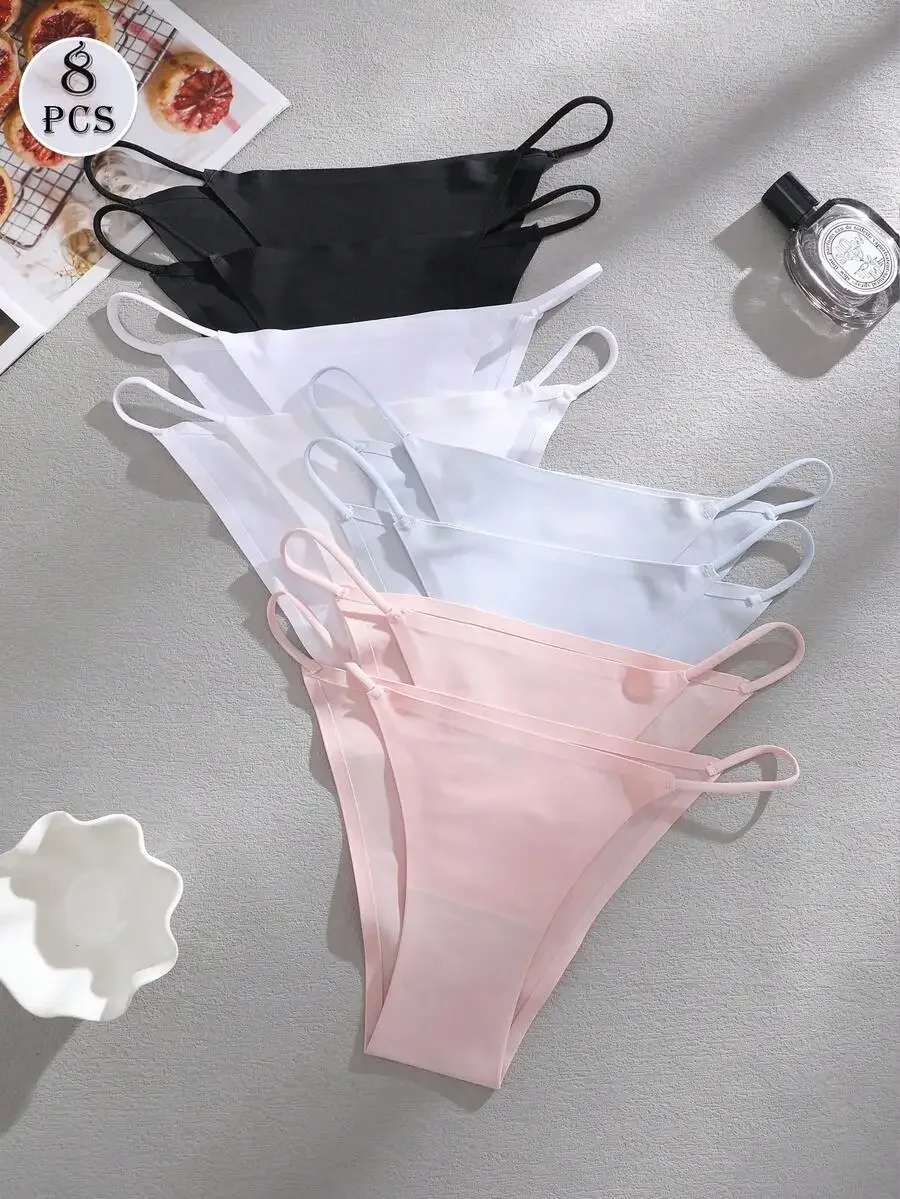 8 Pcs Thin Strap Seamless Low Waist Womens Panties
8 Pcs Thin Strap Seamless Low Waist Womens Panties