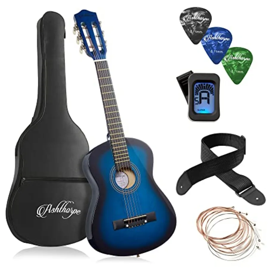 30-inch Beginner Acoustic Guitar Package Blue Starter Kit with Gig Bag Strings Strap Tuner Picks
30-inch Beginner Acoustic Guitar Package Blue Starter Kit with Gig Bag Strings Strap Tuner Picks
