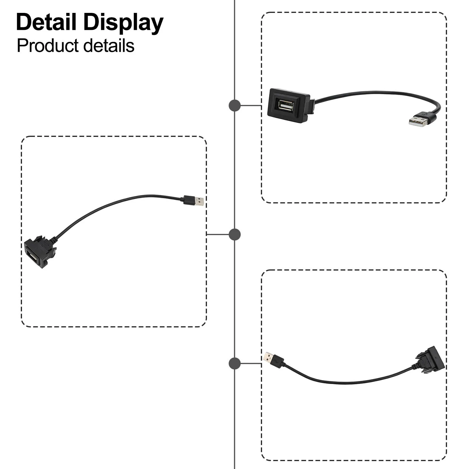 Dashboard Connector USB Passthrough USB 2.0 Compatibility 200mm Cable Length Clip-In Fitment Auto Charging Data Transfer
Dashboard Connector USB Passthrough USB 2.0 Compatibility 200mm Cable Length Clip-In Fitment Auto Charging Data Transfer