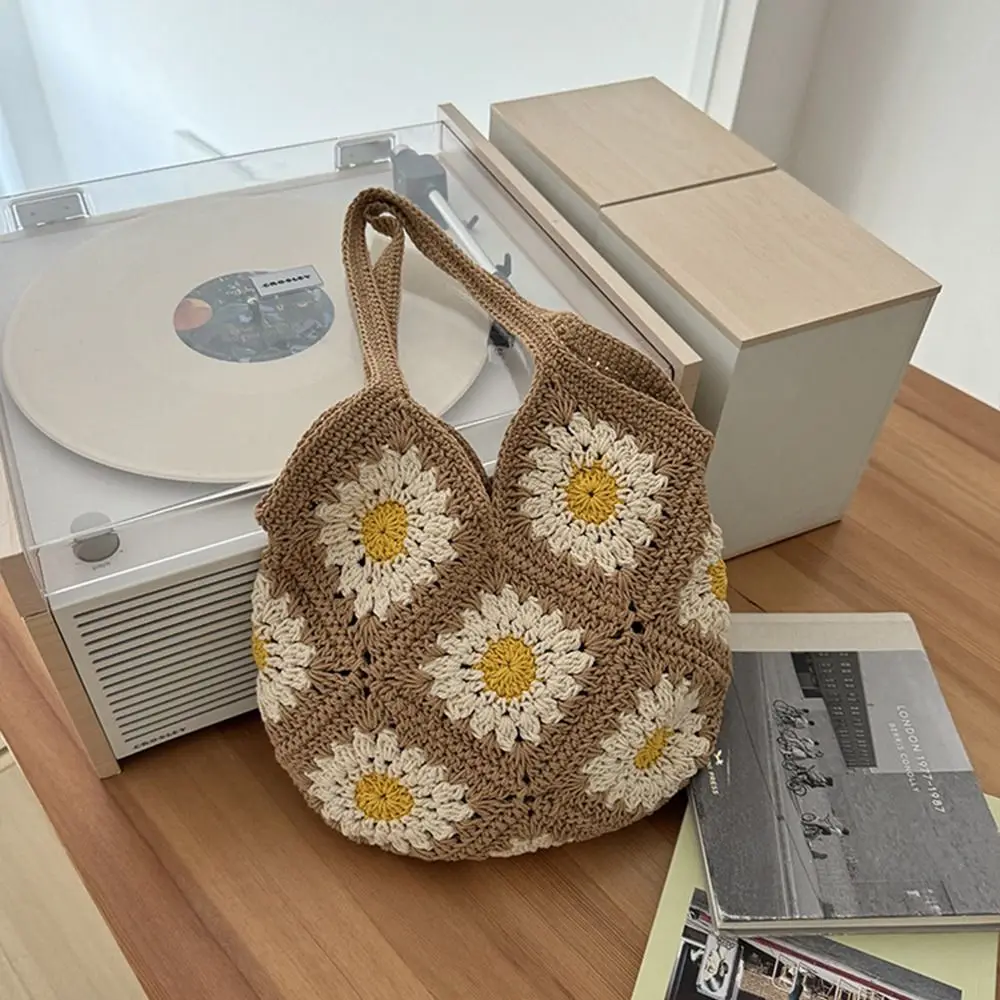 Fashion Floral Crochet Knit Bag Handmade Large Capacity Boho Shoulder Bag Leisure Casual Women's Tote Bag Ladies/Girls
Fashion Floral Crochet Knit Bag Handmade Large Capacity Boho Shoulder Bag Leisure Casual Women's Tote Bag Ladies/Girls