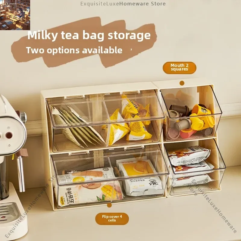 Desktop flip cover dust-proof tea bag storage box coffee home office tea room transparent sundries storage and finishing rack
Desktop flip cover dust-proof tea bag storage box coffee home office tea room transparent sundries storage and finishing rack