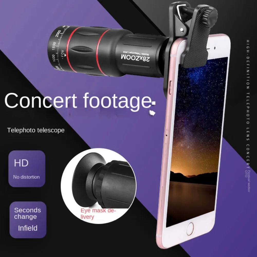 Universal HD Optical Cell Phone Lens Telephoto Lens Monocular Monocular Zoom Cell Phone Lens 18x25 Tripod Mobile Phone Lenses
Universal HD Optical Cell Phone Lens Telephoto Lens Monocular Monocular Zoom Cell Phone Lens 18x25 Tripod Mobile Phone Lenses