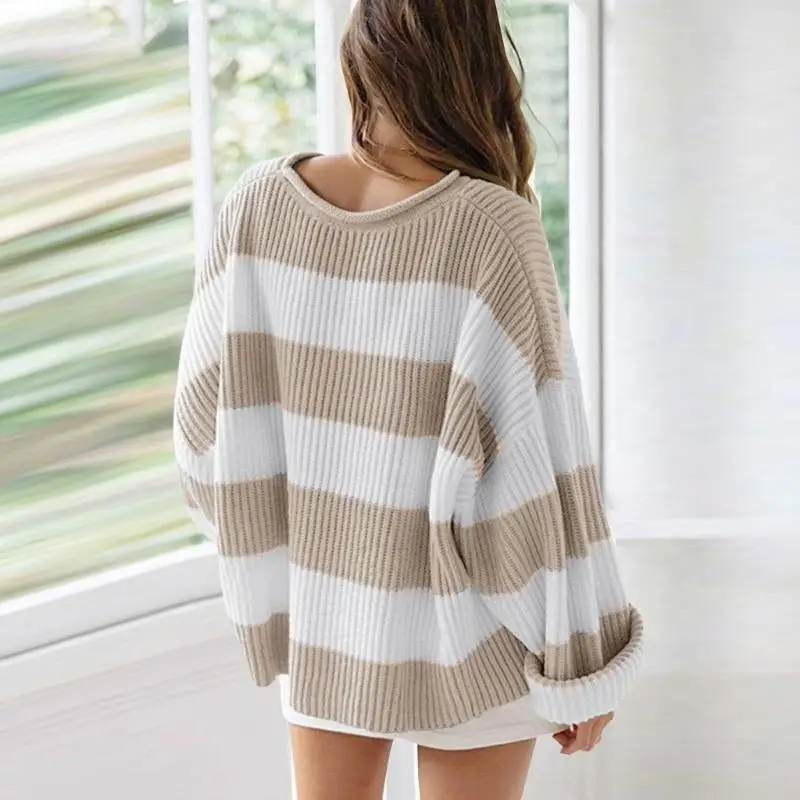 652F Women's Fall Long Sleeve Oversized Loose Neck Knitted Pullover Sweater
652F Women's Fall Long Sleeve Oversized Loose Neck Knitted Pullover Sweater