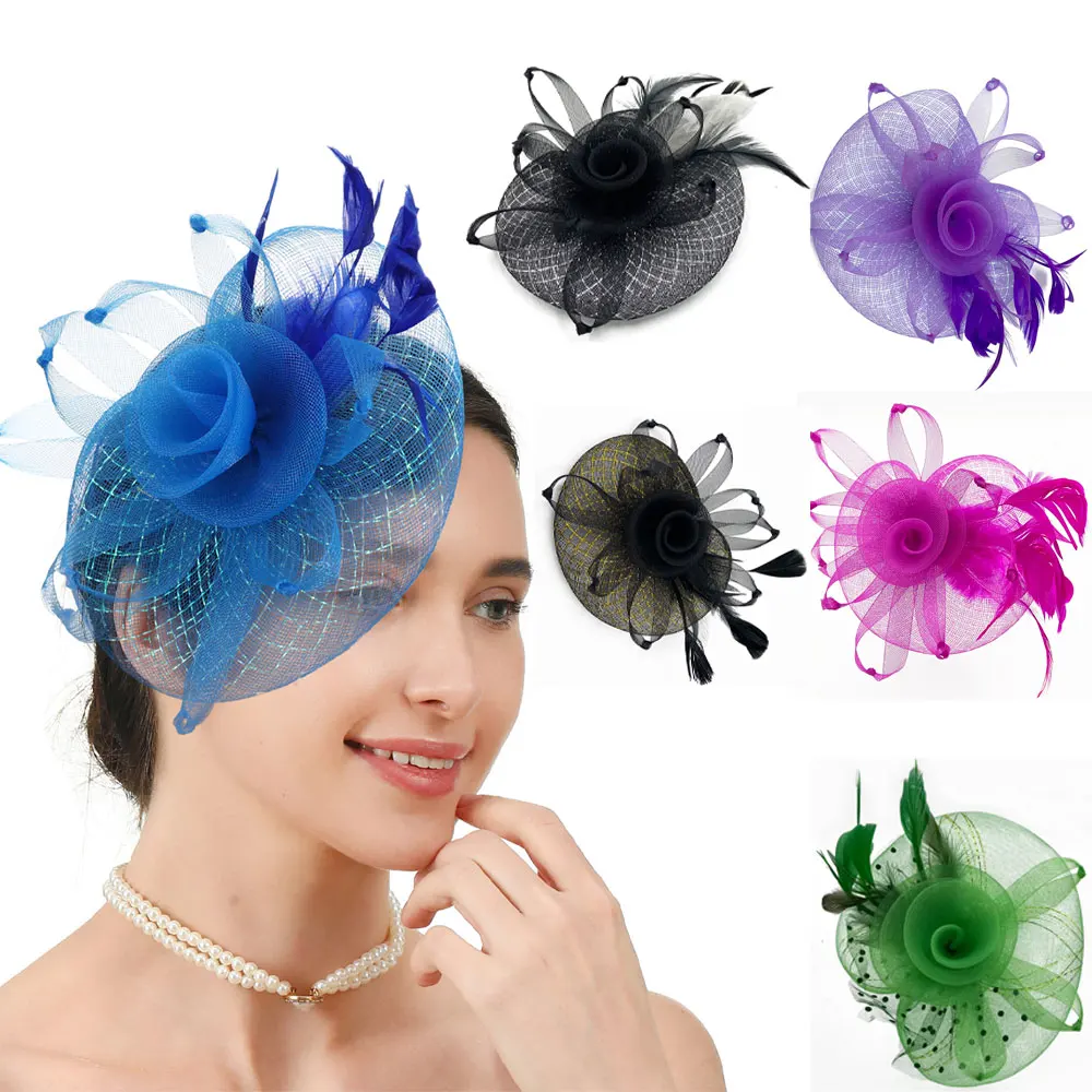 Женские головные уборы для чаепития, шляпа 20-х и 50-х годов с цветочными перьями на повязке на голову, головной убор для коктейля, чаепития
Женские головные уборы для чаепития, шляпа 20-х и 50-х годов с цветочными перьями на повязке на голову, головной убор для коктейля, чаепития