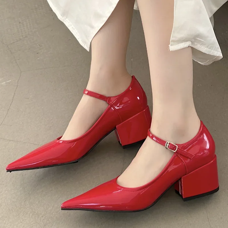 Aneikeh Patent Leather Spring/Autumn Women Pumps Fashion Retro Pointed Toe Square Heel Shallow Party Shoes Buckle Strap Wedding
Aneikeh Patent Leather Spring/Autumn Women Pumps Fashion Retro Pointed Toe Square Heel Shallow Party Shoes Buckle Strap Wedding