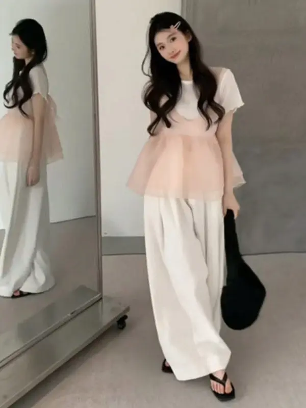 Summer Casual Style Women's Three-Piece Set Wide Leg Pants Commute Top And Vest High End Fashion Outfit Polyester Fabric
Summer Casual Style Women's Three-Piece Set Wide Leg Pants Commute Top And Vest High End Fashion Outfit Polyester Fabric
