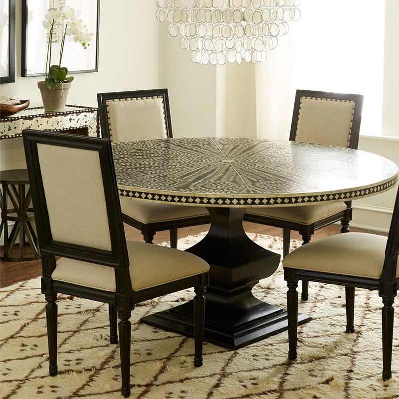 Solid wood dining table household neoclassical solid wood small apartment dining table and chairs
Solid wood dining table household neoclassical solid wood small apartment dining table and chairs