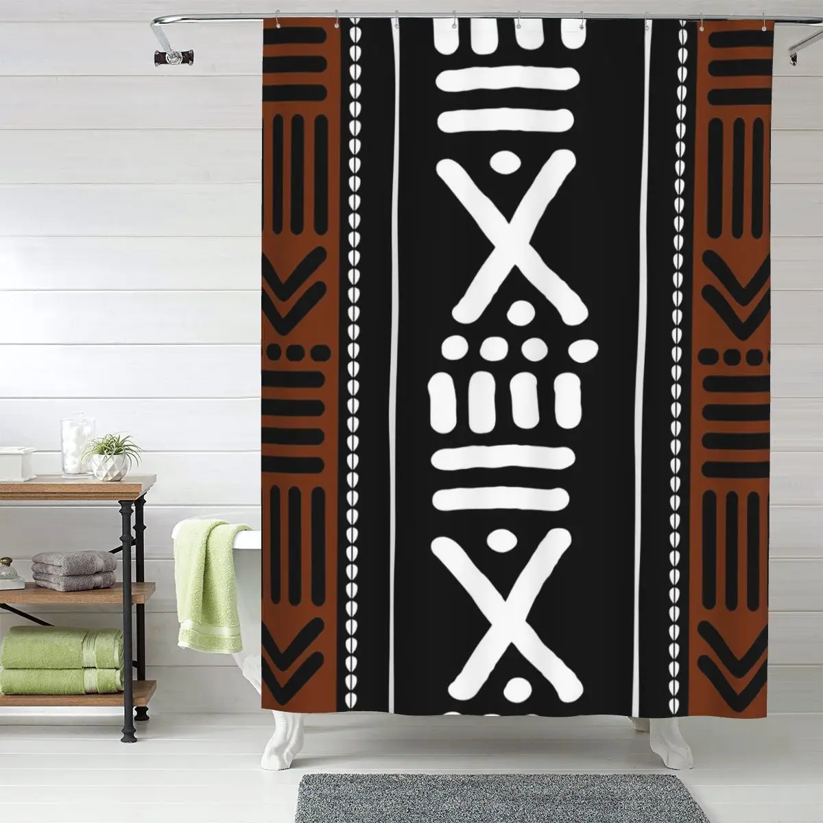 Африканская занавеска для душа Bogolan, полиэстеровая, водонепроницаемая, для ванной комнаты, с крючками
Африканская занавеска для душа Bogolan, полиэстеровая, водонепроницаемая, для ванной комнаты, с крючками