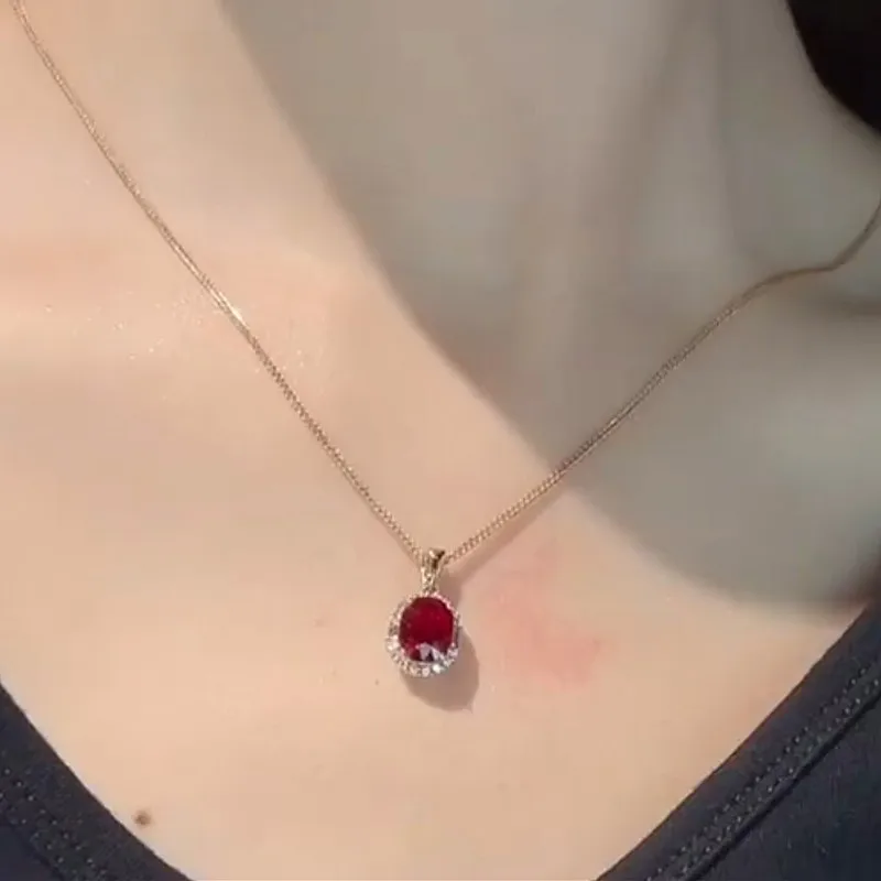 9K gold Inlaid synthetic Ruby pendant Yellow Gold/Rose Gold/White Gold Necklace Wedding/Anniversary/Birthday/Valentine's Gift
9K gold Inlaid synthetic Ruby pendant Yellow Gold/Rose Gold/White Gold Necklace Wedding/Anniversary/Birthday/Valentine's Gift