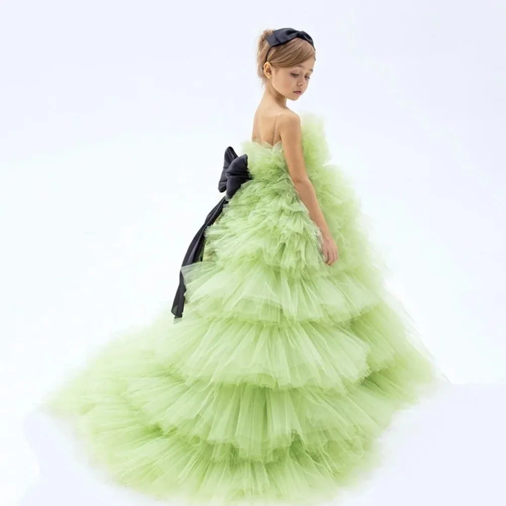 Customized Green Flower Girl Dresses For Wedding Tulle Layered With Black Bow Floor Length Kids Birthday Party Banquet Ball Gown
Customized Green Flower Girl Dresses For Wedding Tulle Layered With Black Bow Floor Length Kids Birthday Party Banquet Ball Gown