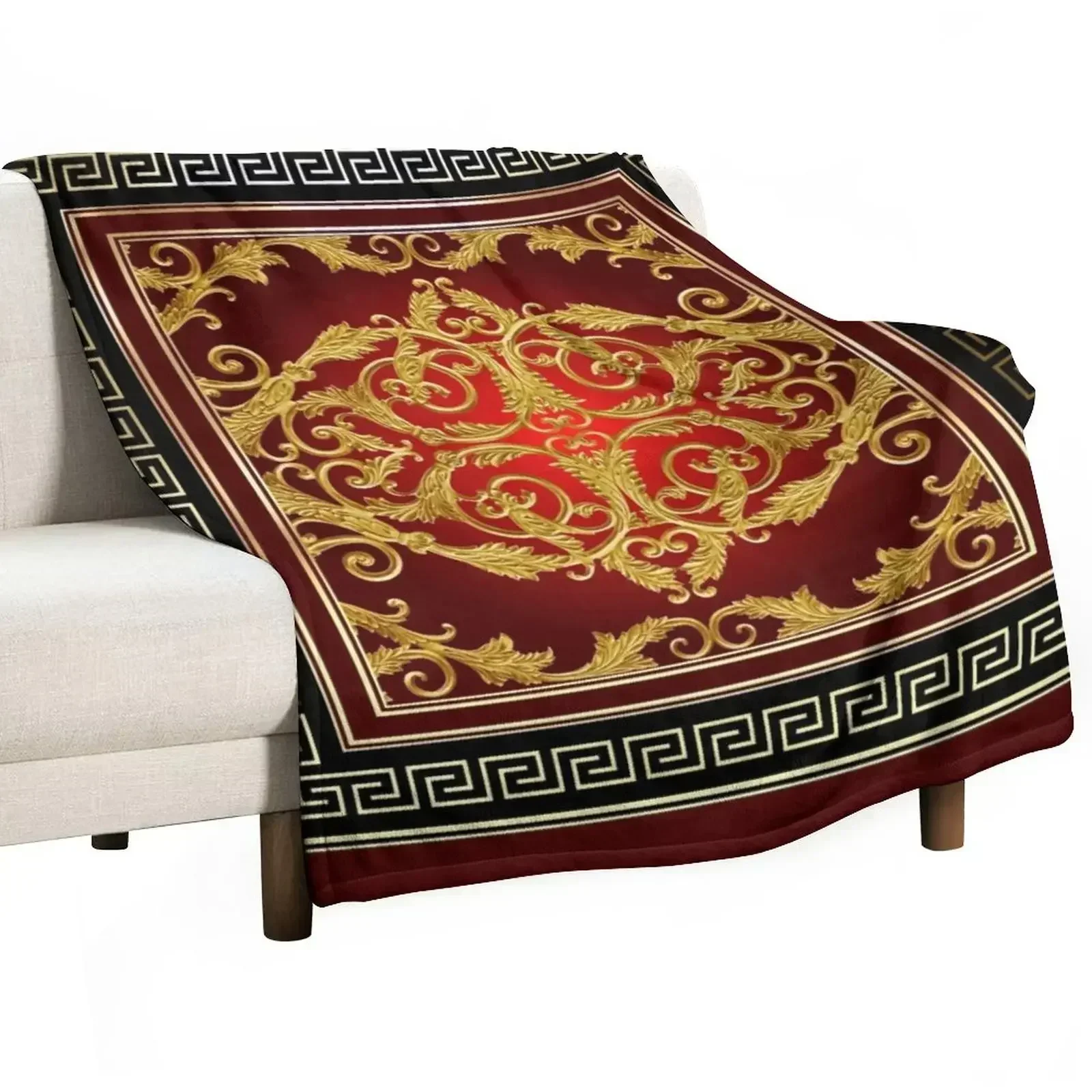 Greek Keys Maroon Gold Black Baroque Throw Blanket Soft Solid Color Blanket for Couch Bed
Greek Keys Maroon Gold Black Baroque Throw Blanket Soft Solid Color Blanket for Couch Bed