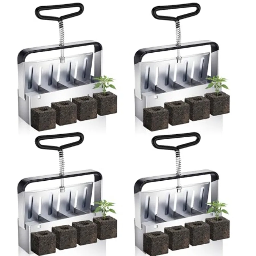 4 Pack Metal Soil Block Maker 4 Cell 2 Inch Seed Starter Block Maker Soil Blocker for Seed Starting Handheld Blocking Tool for
4 Pack Metal Soil Block Maker 4 Cell 2 Inch Seed Starter Block Maker Soil Blocker for Seed Starting Handheld Blocking Tool for