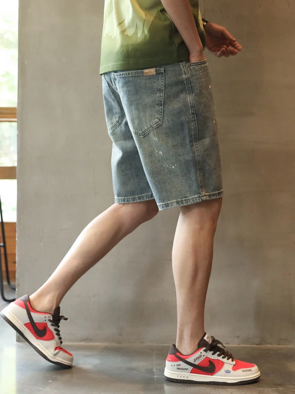 American Retro Waed Blue Denim ort Pants Men's Summer Thin Faion Brand Hong Kong Sle INS Five-Point Middle Pants
American Retro Waed Blue Denim ort Pants Men's Summer Thin Faion Brand Hong Kong Sle INS Five-Point Middle Pants