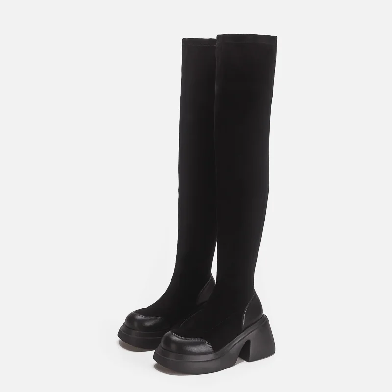 Customized Over The Knee Boots Women's Fashion Super Long Thigh Boots Square Heels Platform Stockings Elastic Boot Botas Mujer
Customized Over The Knee Boots Women's Fashion Super Long Thigh Boots Square Heels Platform Stockings Elastic Boot Botas Mujer