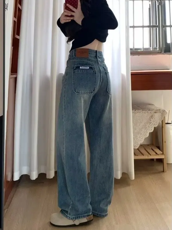 American Style Retro High Waist Straight Leg Jeans Women's Spring Autumn New Large Size Fat MM Loose Drapey Slim Wide Leg Pants
American Style Retro High Waist Straight Leg Jeans Women's Spring Autumn New Large Size Fat MM Loose Drapey Slim Wide Leg Pants